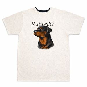 Rare Vintage 1990 Air Waves Rottweiler Dog Puppy Portrait Graphic T-Shirt L